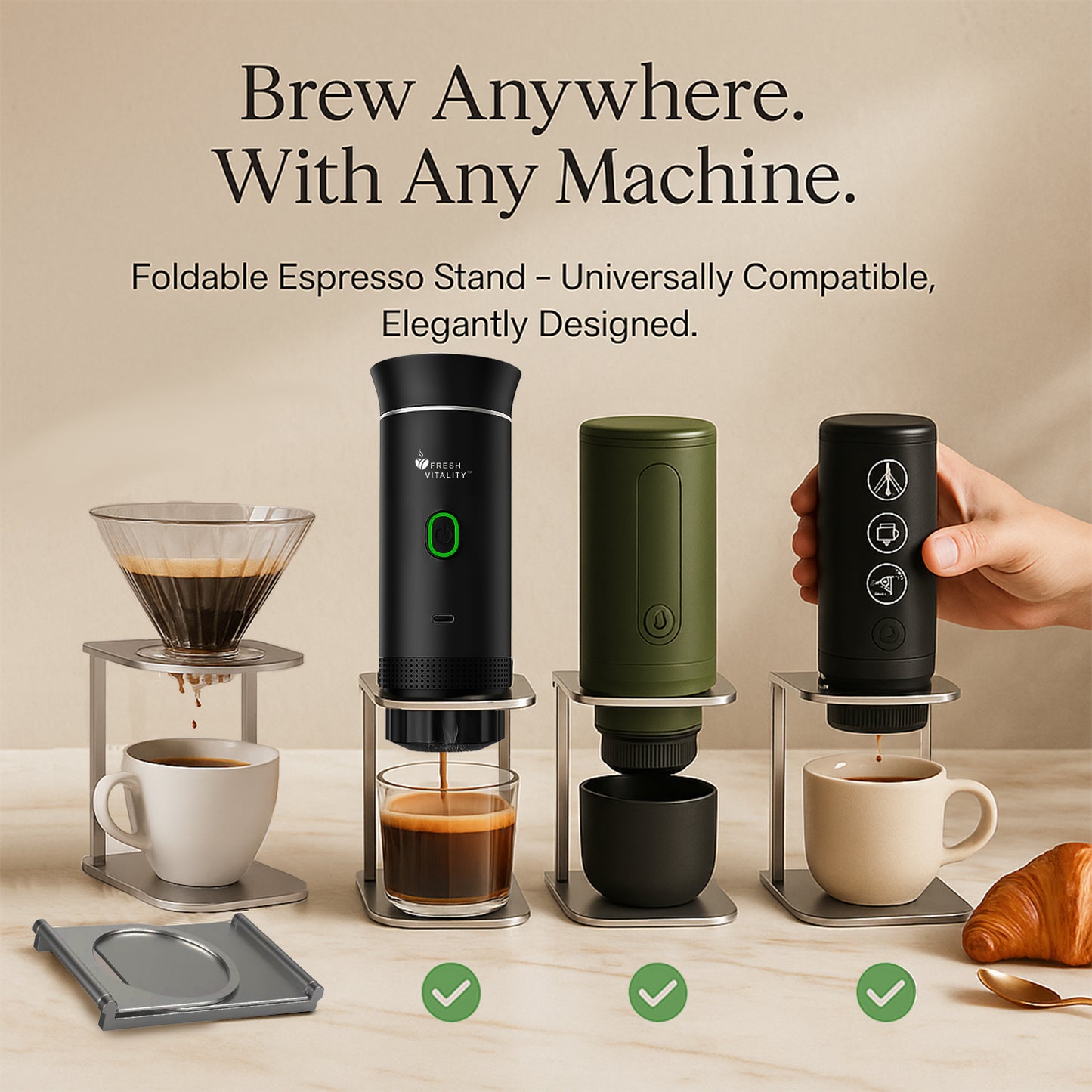 Foldable Portable Coffee Maker Stand by Fresh Vitality™