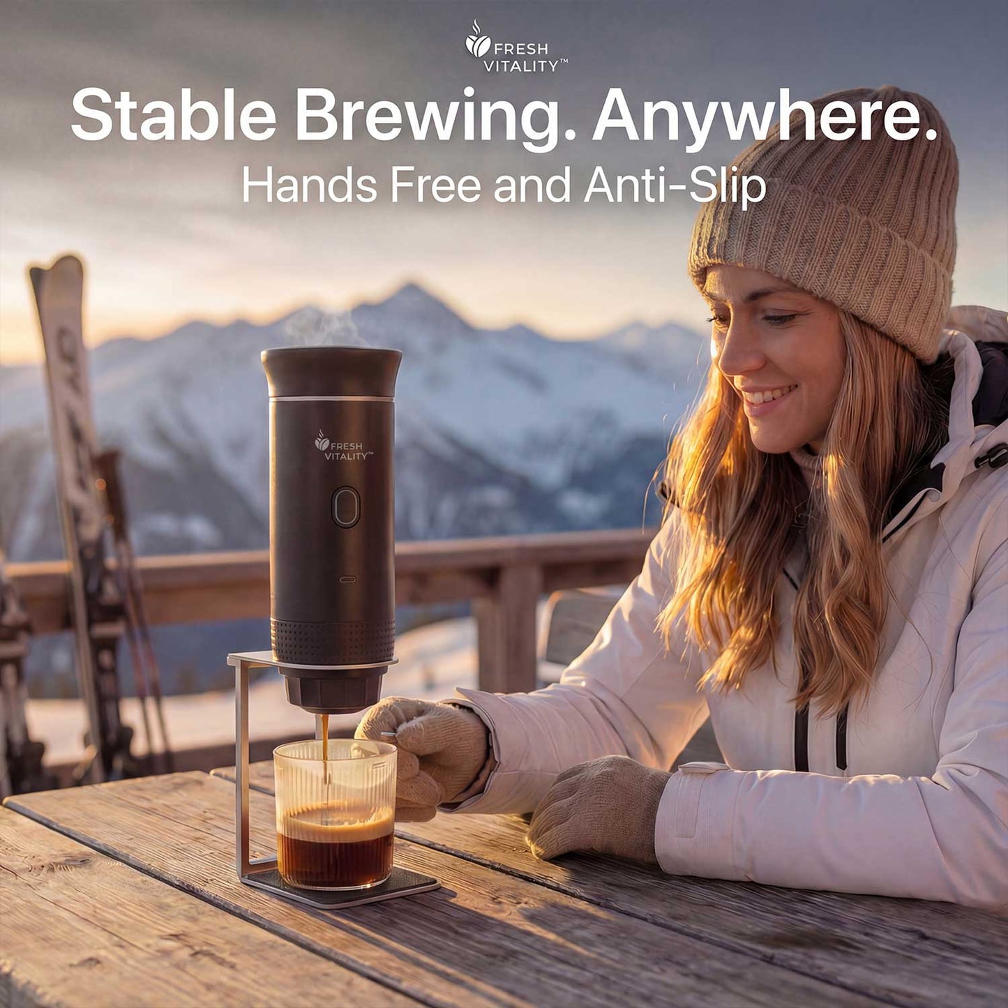 Foldable Portable Coffee Maker Stand by Fresh Vitality™