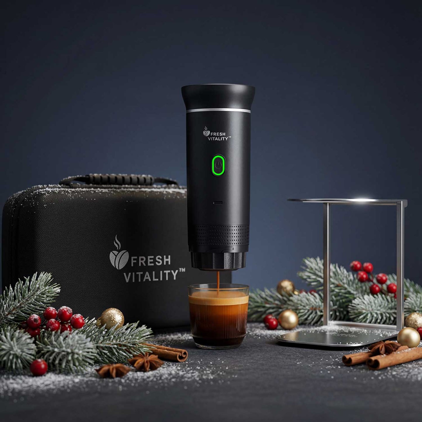 Fresh Vitality Ultimate Travel Kit | Machine + Stand + Case (+ FREE Velvet Bag)