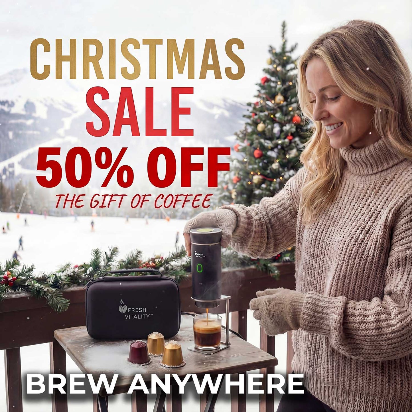 Fresh Vitality Ultimate Travel Kit | Machine + Stand + Case (+ FREE Velvet Bag)