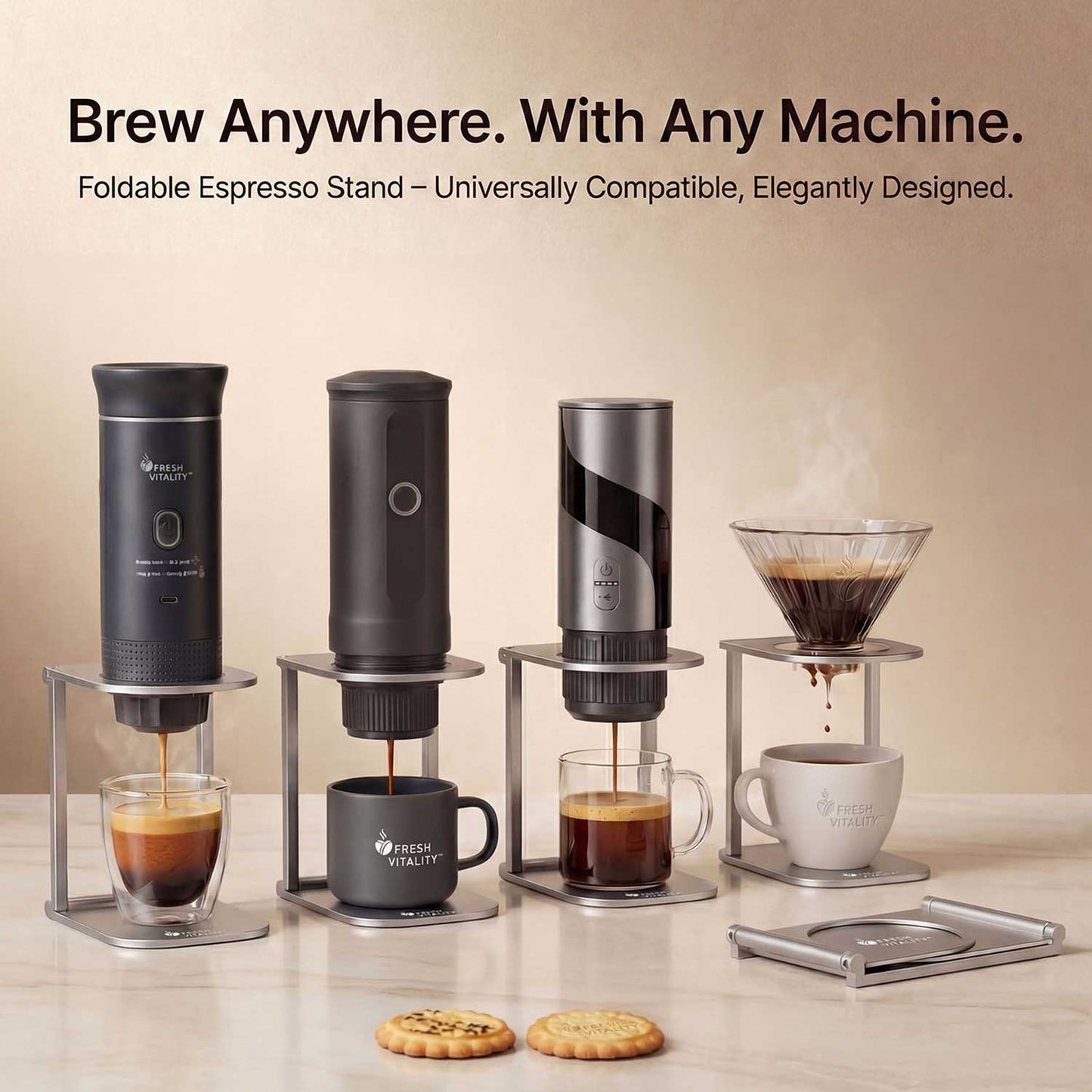 Foldable Portable Coffee Maker Stand by Fresh Vitality™