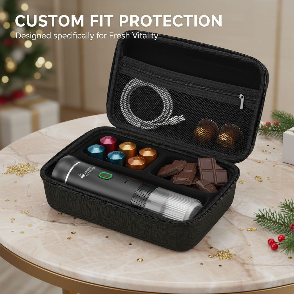 Fresh Vitality Ultimate Travel Kit | Machine + Stand + Case (+ FREE Velvet Bag)