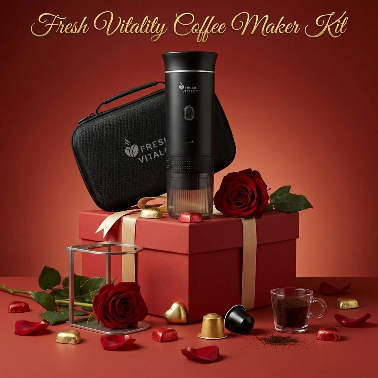 Fresh Vitality Ultimate Travel Kit | Machine + Stand + Case (+ FREE Velvet Bag)