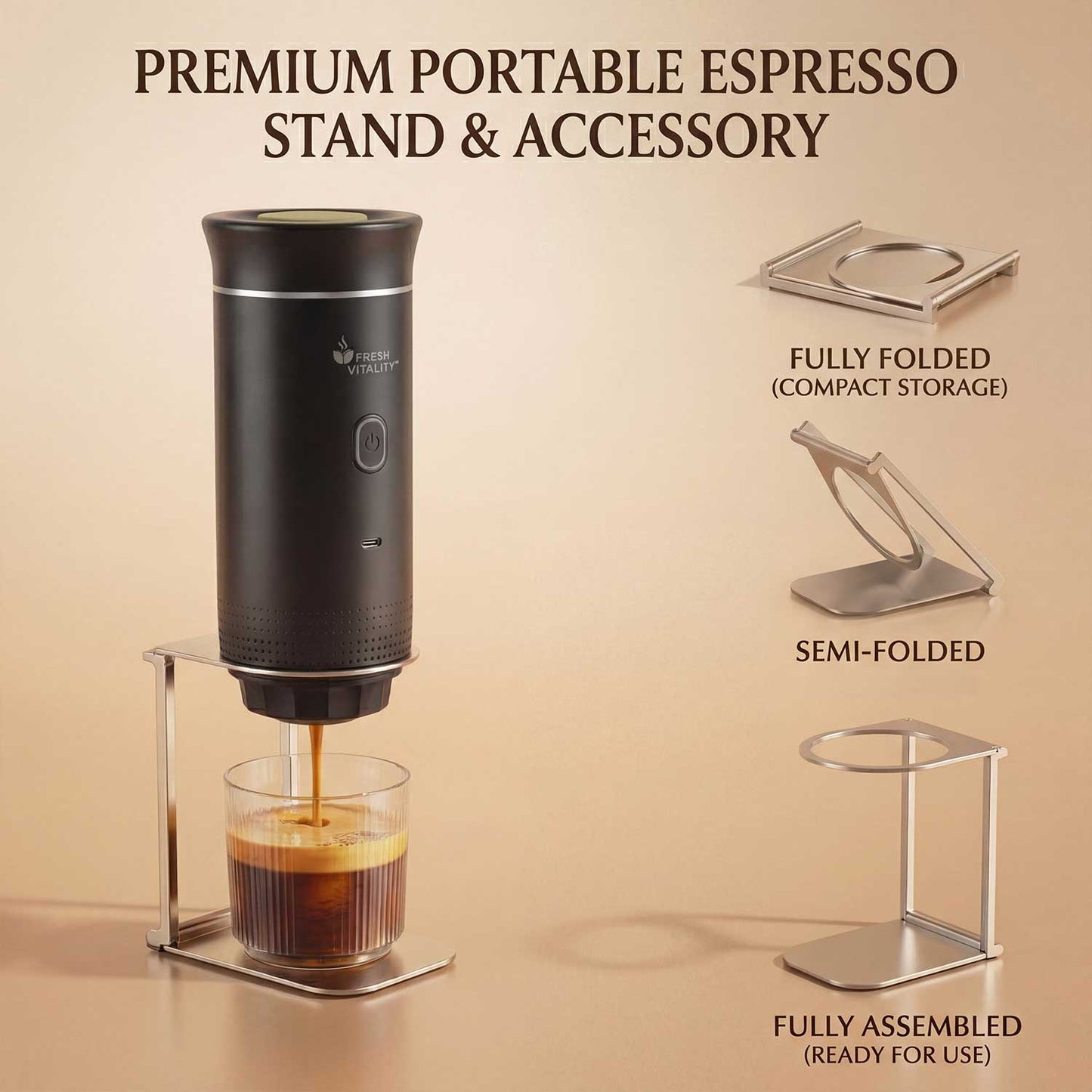 Foldable Portable Coffee Maker Stand by Fresh Vitality™